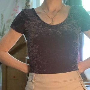 American Eagle Velvet Blue short sleeve Bodysuit